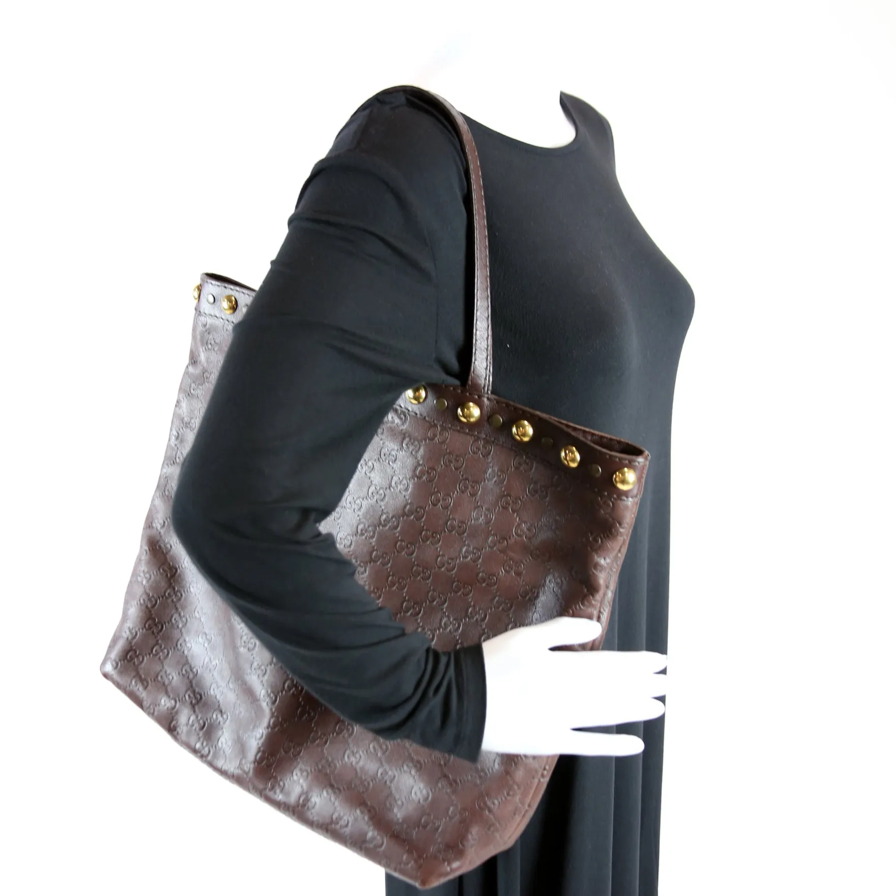 208940 Guccissima Leather Large Babouska Vertical Shopping Tote
