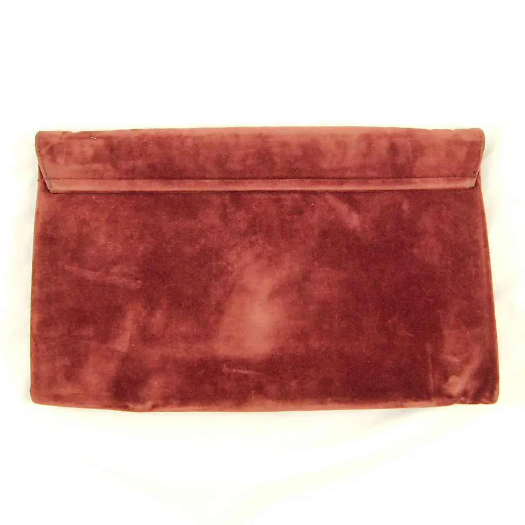 80s does 1940s Plum Clutch Bag