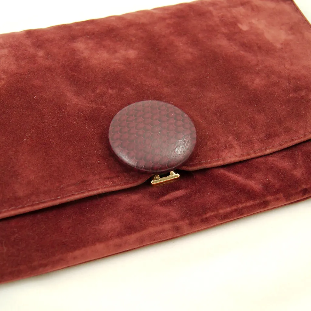 80s does 1940s Plum Clutch Bag