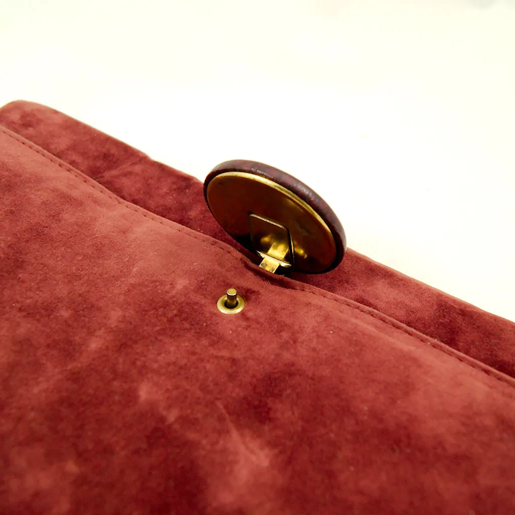 80s does 1940s Plum Clutch Bag