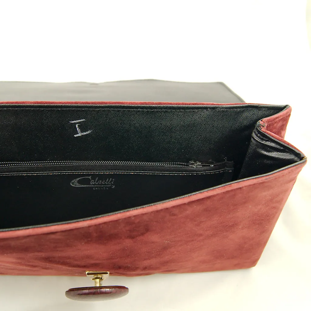 80s does 1940s Plum Clutch Bag