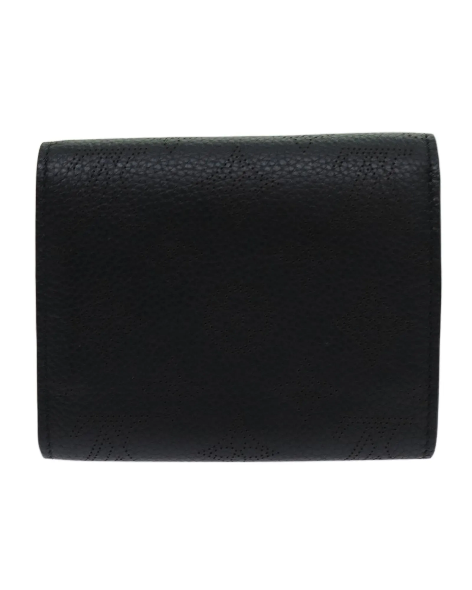 Black Leather Compact Wallet with Dust Bag and Box - French Made