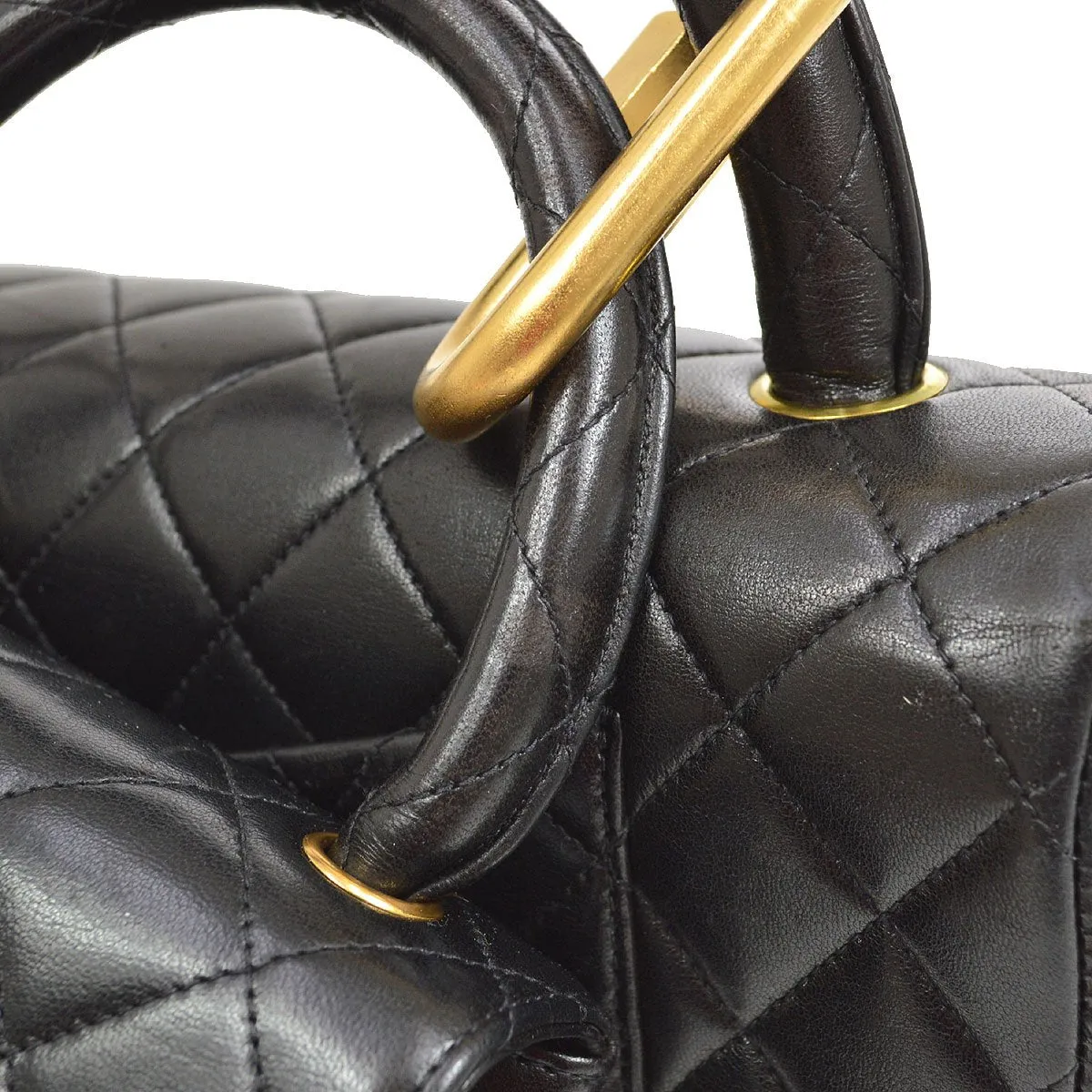 CHANEL 1994-1996 Classic Single Flap Handbags Set Black Lambskin 12123