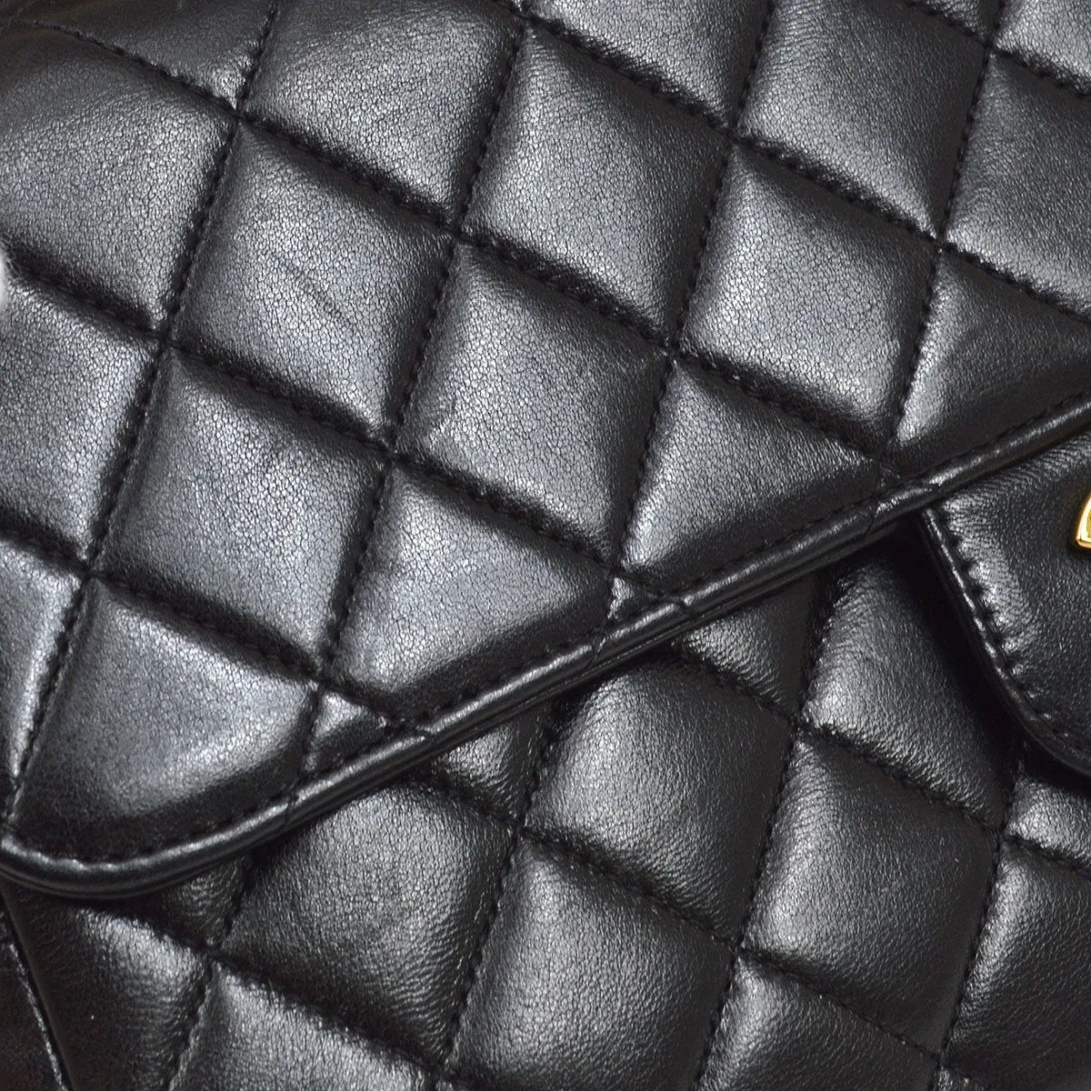 CHANEL 1994-1996 Classic Single Flap Handbags Set Black Lambskin 12123