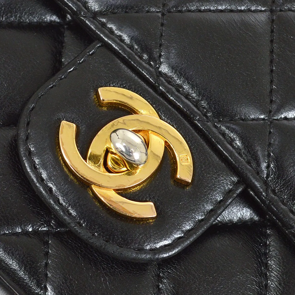 CHANEL 1994-1996 Classic Single Flap Handbags Set Black Lambskin 41841