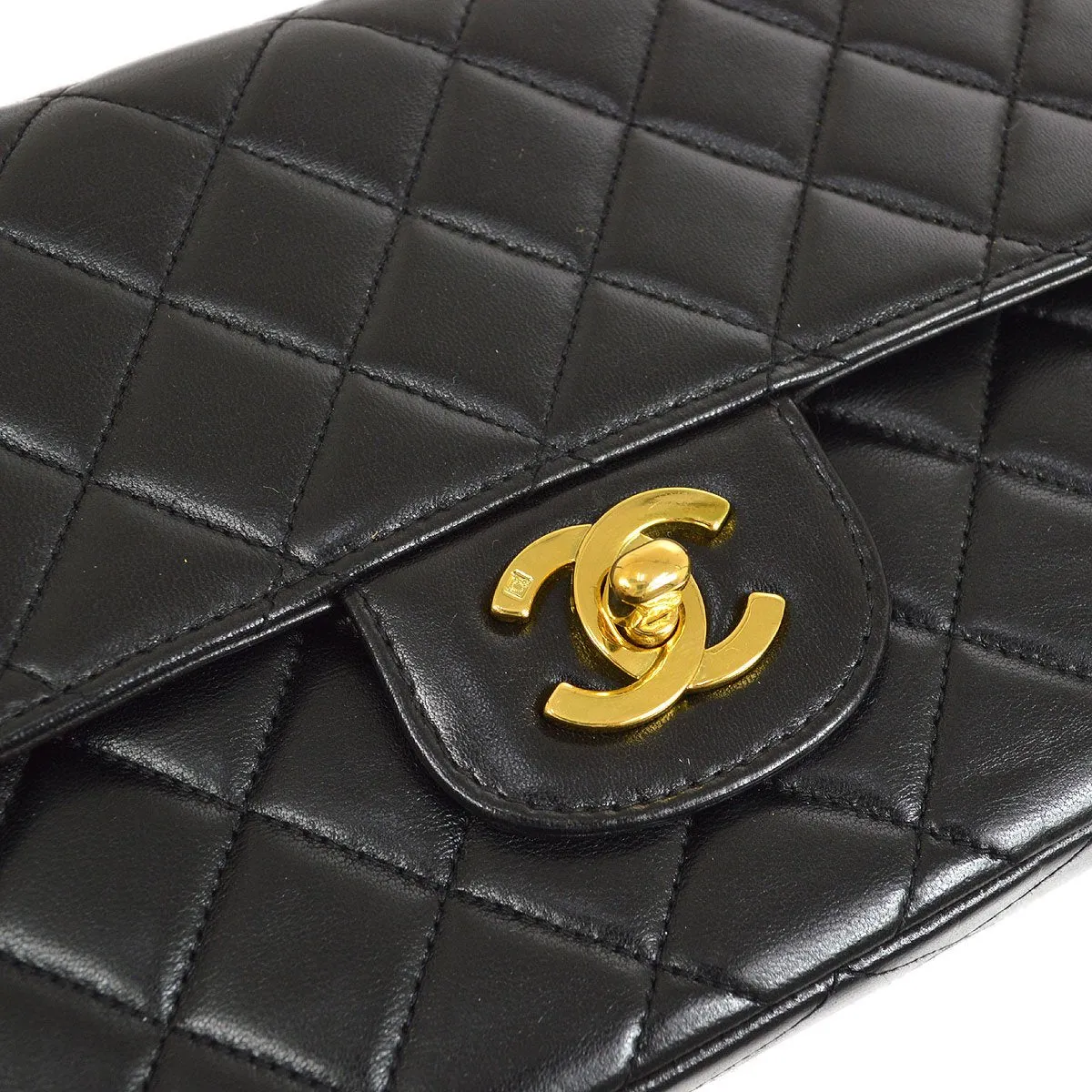 CHANEL 1994-1996 Classic Single Flap Handbags Set Black Lambskin 41841