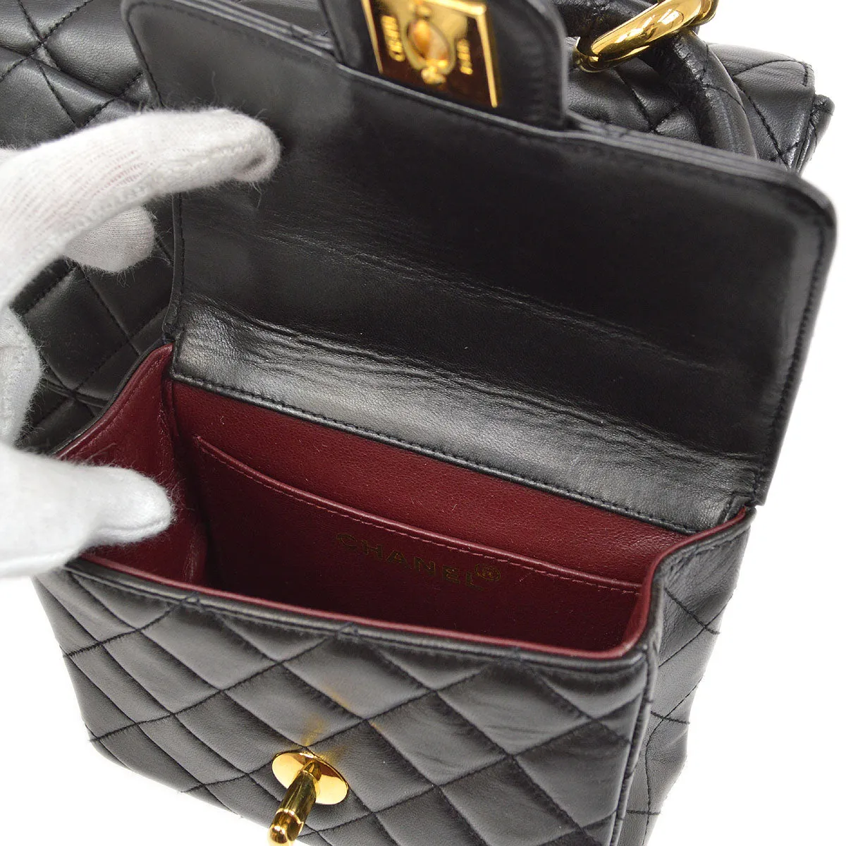 CHANEL 1994 Classic Flap Handbags Set Black Lambskin 52051