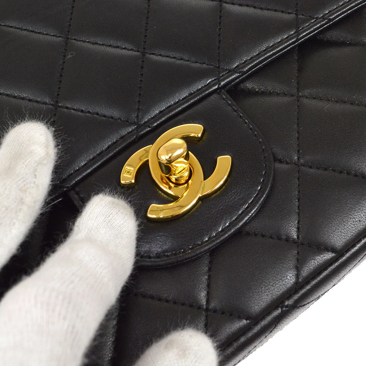 CHANEL 1994 Classic Flap Handbags Set Black Lambskin 52051