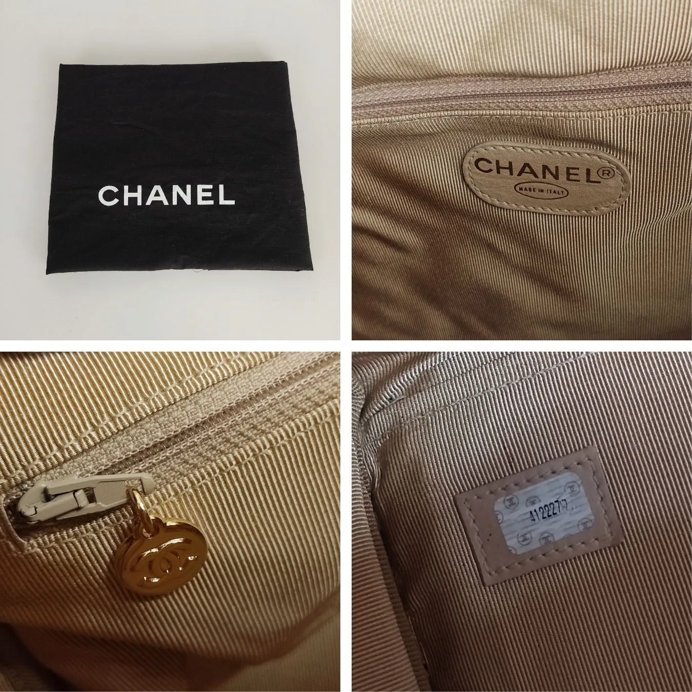 CHANEL Chanel Chanel quilted travel bag in beige patent leather