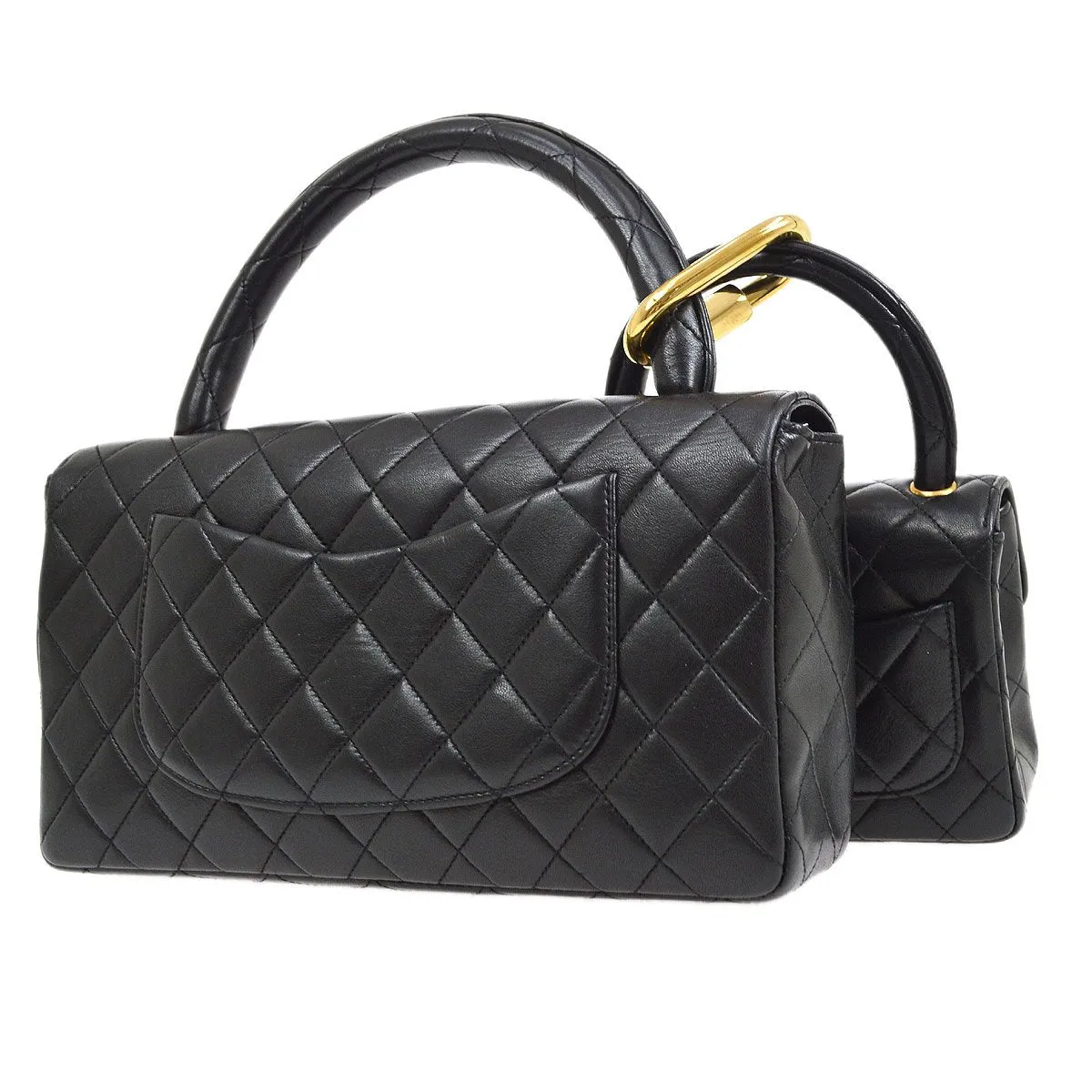 CHANEL Classic Single Flap Handbags Set Black Lambskin 10108