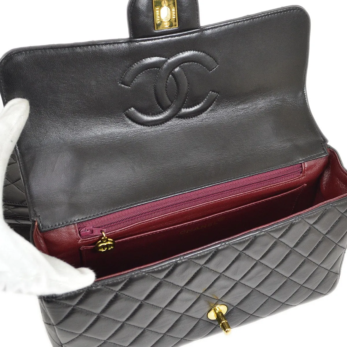 CHANEL Classic Single Flap Handbags Set Black Lambskin 10108