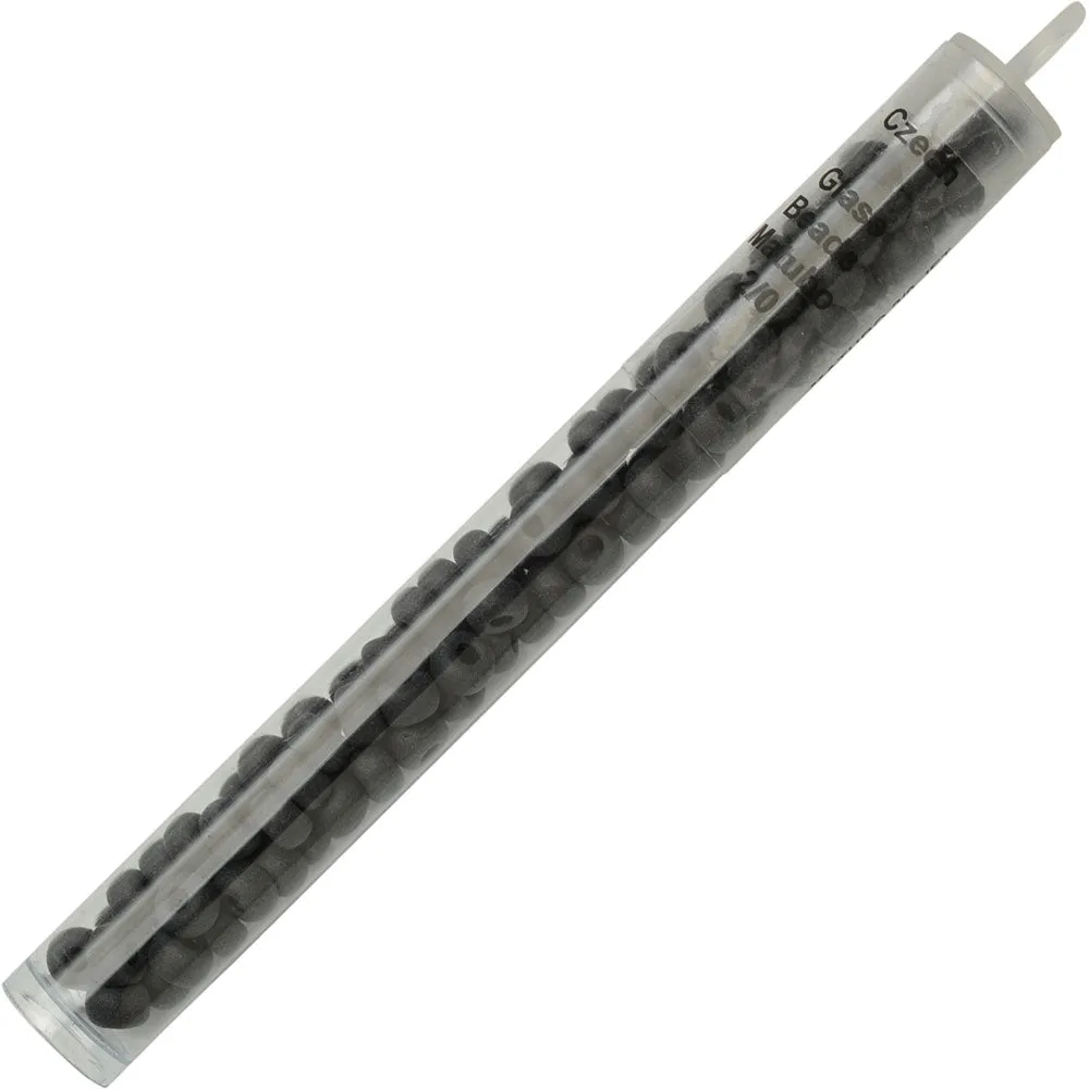 Czech Glass Matubo, 2/0 Seed Bead, Jet Matte (20 Gram Tube)