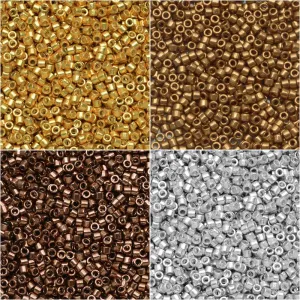 Exclusive Beadaholique Designer Palette, Miyuki Delica Seed Bead Mix, 11/0, Mixed Metals Ombre, 4 Color Set