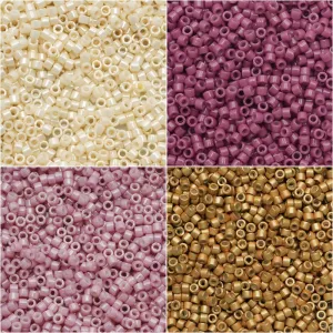 Exclusive Beadaholique Designer Palette, Miyuki Delica Seed Bead Mix, 11/0, Notting Hill, 4 Color Set