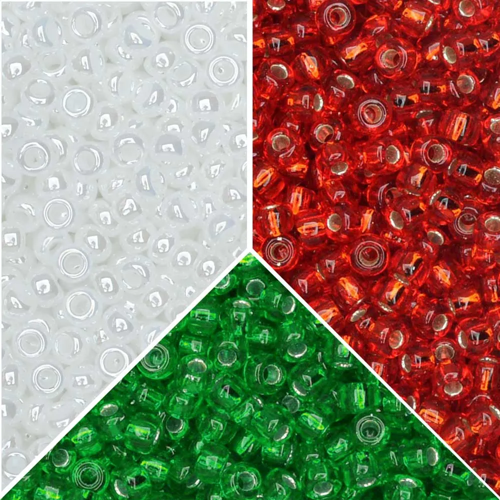 Exclusive Beadaholique Designer Palette, Miyuki Seed Bead Mix, Round 11/0, Christmas (25.5 Grams)