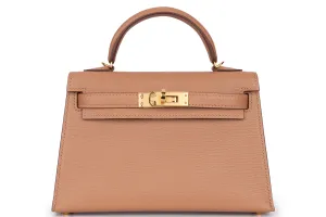 Hermès Mini Kelly Sellier Mysore Goatskin Quebracho GHW
