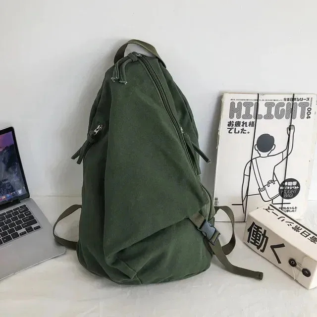 UAKISS  - Women Grunge All Match Backpacks Korean Solid Trendy High-capacity Rucksacks Students Streetwear Casual Schoolbags Y2k Aesthetic