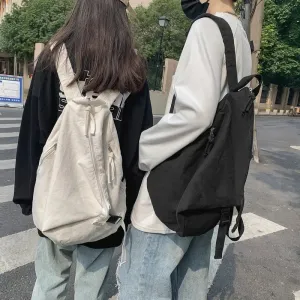 UAKISS  - Women Grunge All Match Backpacks Korean Solid Trendy High-capacity Rucksacks Students Streetwear Casual Schoolbags Y2k Aesthetic