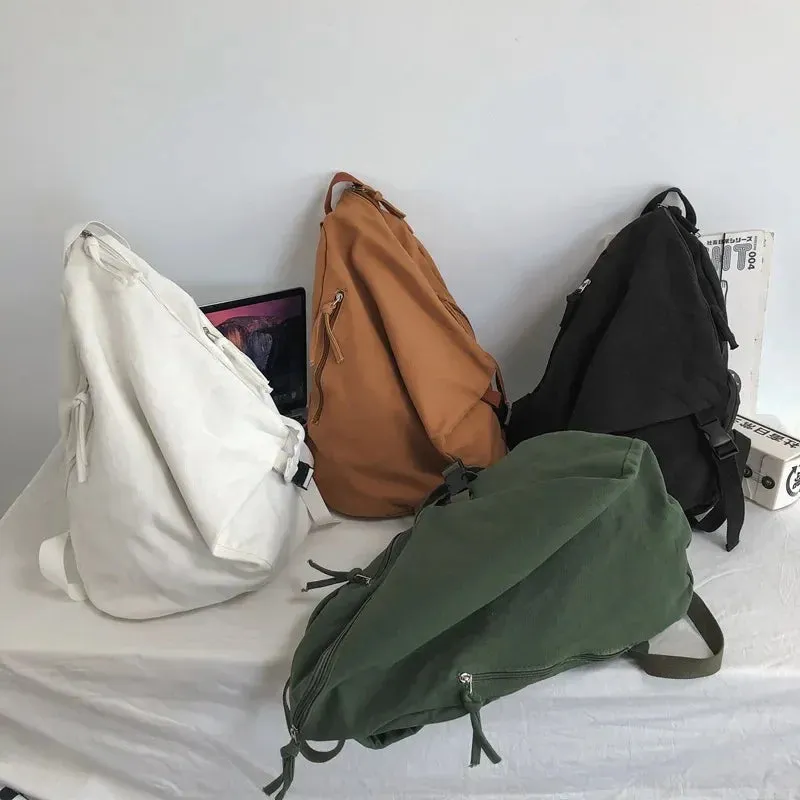 UAKISS  - Women Grunge All Match Backpacks Korean Solid Trendy High-capacity Rucksacks Students Streetwear Casual Schoolbags Y2k Aesthetic