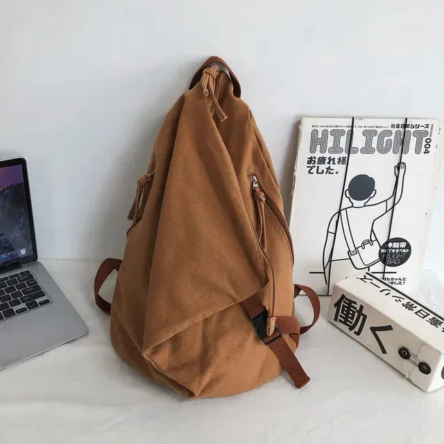 UAKISS  - Women Grunge All Match Backpacks Korean Solid Trendy High-capacity Rucksacks Students Streetwear Casual Schoolbags Y2k Aesthetic