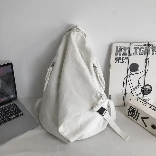 UAKISS  - Women Grunge All Match Backpacks Korean Solid Trendy High-capacity Rucksacks Students Streetwear Casual Schoolbags Y2k Aesthetic
