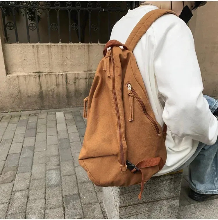 UAKISS  - Women Grunge All Match Backpacks Korean Solid Trendy High-capacity Rucksacks Students Streetwear Casual Schoolbags Y2k Aesthetic