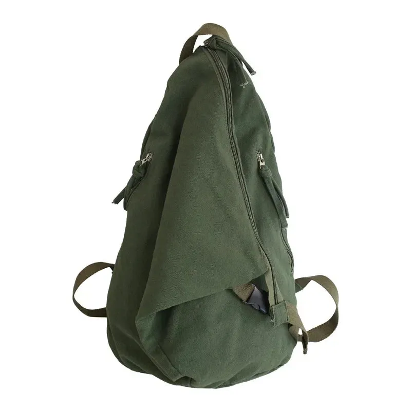 UAKISS  - Women Grunge All Match Backpacks Korean Solid Trendy High-capacity Rucksacks Students Streetwear Casual Schoolbags Y2k Aesthetic