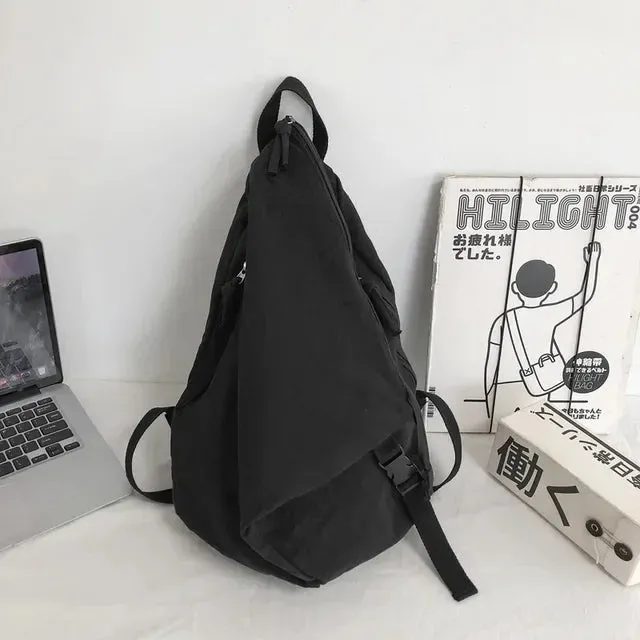 UAKISS  - Women Grunge All Match Backpacks Korean Solid Trendy High-capacity Rucksacks Students Streetwear Casual Schoolbags Y2k Aesthetic