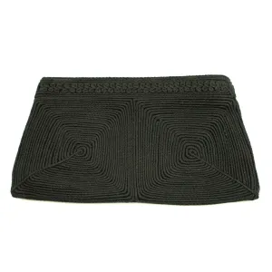 Vintage 1940s Small Black Cord Clutch